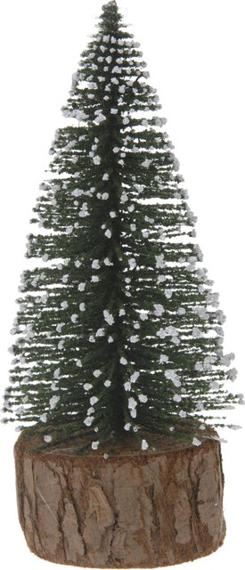 H&S Kerstboompje 14Cm Groen Sneeuw