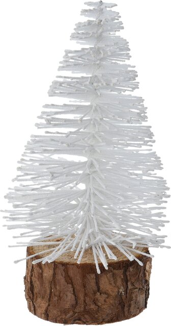 H&S Kerstboompje Glitter 14Cm Wit