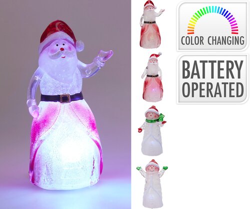 H&S KERSTFIGUUR 12CM 4ASS LED - afbeelding 1