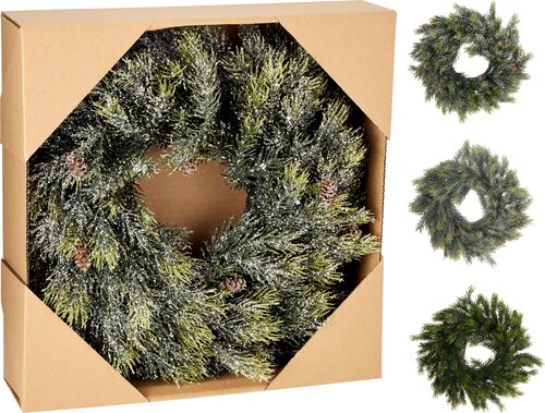 H&S KERSTKRANS 35CM 3ASS FINISH - afbeelding 1