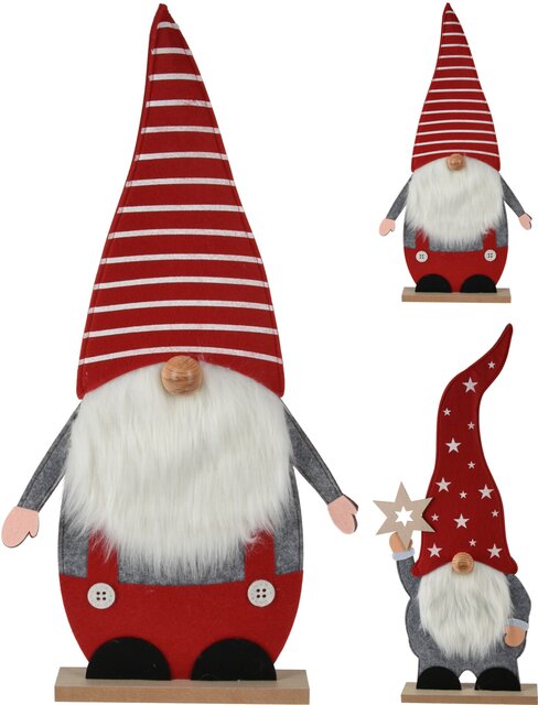 H&S Kerstman Deens Vilt 43Cm 2Ass