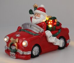 H&S KERSTMAN IN AUTO 22X12X14CM - afbeelding 3