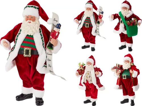 H&S Kerstman Staand 30Cm Rood 4Ass