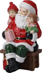 H&S KERSTMAN ZITTEND 18CM 2ASS - afbeelding 2