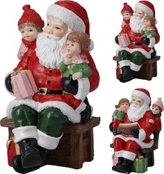 H&S KERSTMAN ZITTEND 18CM 2ASS - afbeelding 1