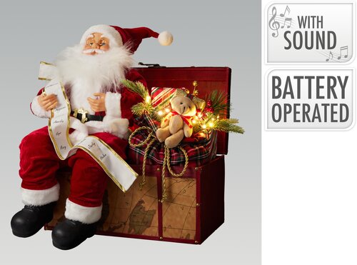 H&S KERSTMAN ZITTEND 52CM LED - afbeelding 1