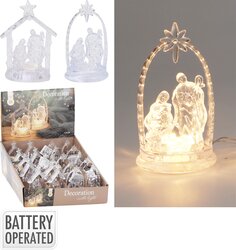 H&S KERSTSTAL ACRYL 12CM MET LED 2 - afbeelding 1