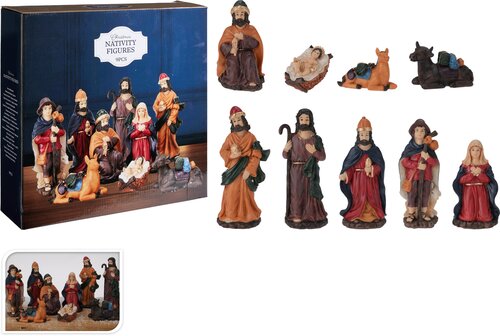 H&S KERSTSTAL FIGUREN 9STS 15CM - afbeelding 1