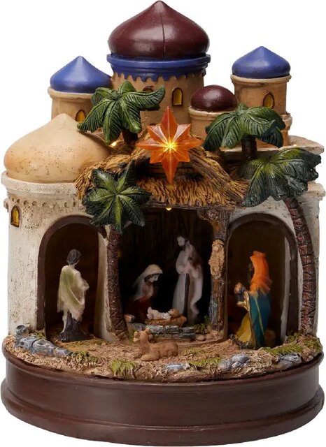 H&S Kerststal Kasteel 22Cm 2Ass