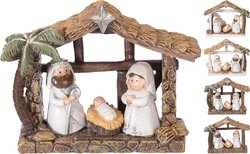 H&S Kerststal Met 3 Figuren 4Ass - afbeelding 2