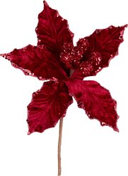 H&S KERSTSTER BLOEM D22CM BURGUNDY