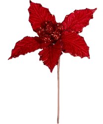 H&S KERSTSTER BLOEM D22CM ROOD
