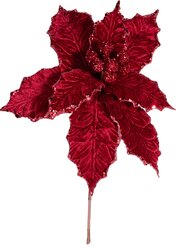 H&S KERSTSTER BLOEM D34CM BURGUNDY