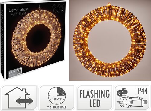 H&S KRANS 50CM 500 EXTRA WW LED - afbeelding 1