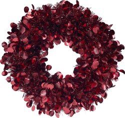 H&S KRANS TINSEL 46CM DONKER ROOD