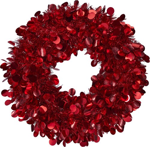H&S KRANS TINSEL 46CM ROOD