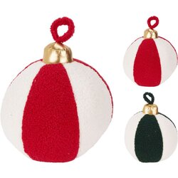 H&S Kussen Kerstbal 23Cm 2Ass Klr
