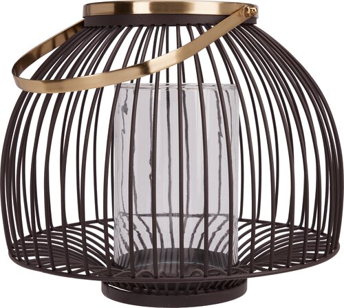 H&S LANTAARN 23CM IJZERDRAAD BRUIN