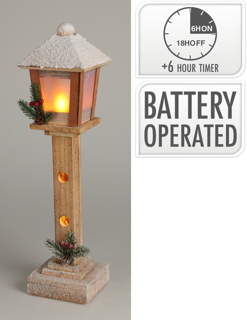 H&S Lantaarnpaal En Led 52Cm Bruin