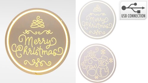 H&S NEON KERST WANDDECORATIE 2ASS - afbeelding 1