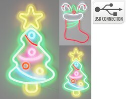 H&S NEON KERSTFIGUUR 2ASS DESIGN - afbeelding 1