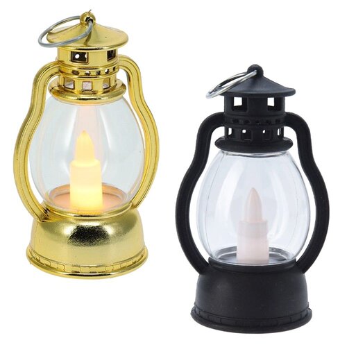 H&S Olielamp Met Kaars Zwart 9Cm 2 assorti 1 stuk