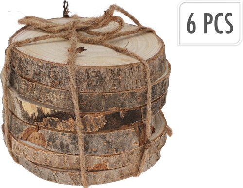 H&S ONDERZETTERS HOUT 11CM 6STS - afbeelding 1
