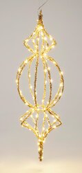 H&S ORNAMENT MET LED EN GLITTER 60 - afbeelding 3