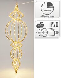 H&S ORNAMENT MET LED EN GLITTER 80 - afbeelding 1