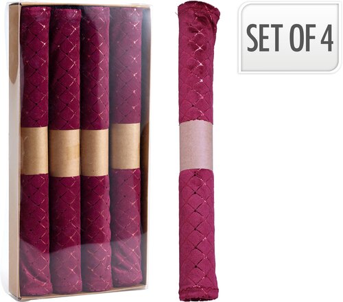 H&S PLACEMAT SET VAN 4STS BURGUNDY - afbeelding 1