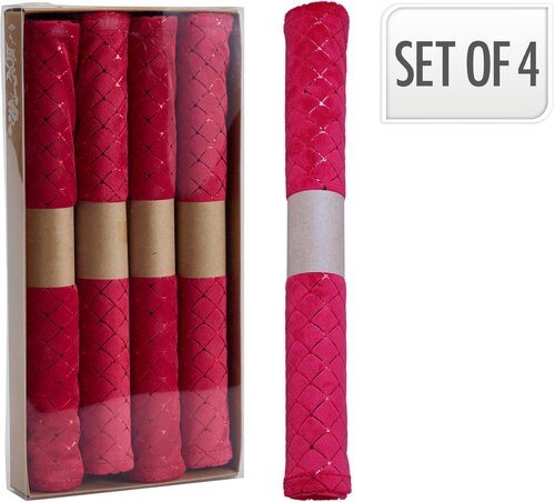 H&S PLACEMAT SET VAN 4STS ROOD - afbeelding 1