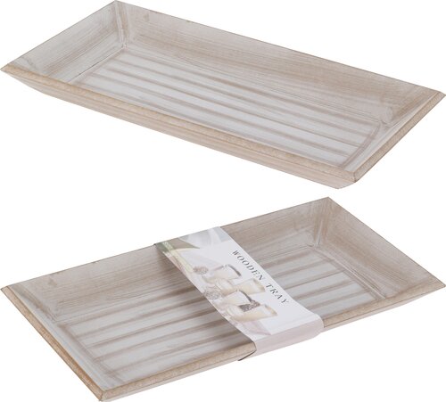 H&S PLATEAU 40X20CM ANTIEK GRIJS - afbeelding 1