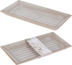 H&S PLATEAU 40X20CM ANTIEK GRIJS - afbeelding 1