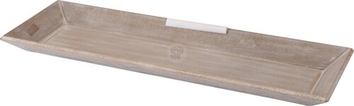 H&S PLATEAU 60X20CM ANTIEK GRIJS - afbeelding 1