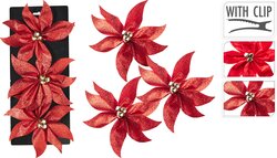 H&S POINSETTIA BLOEM 15CM ROOD 2AS - afbeelding 1