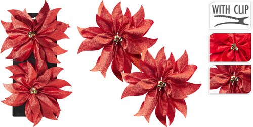 H&S POINSETTIA BLOEM 18CM ROOD 2AS - afbeelding 1