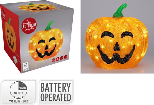 H&S Pompoen Acryl 50Led 25Cm