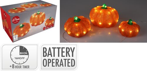 H&S POMPOENEN MET LED SET VAN 3STS - afbeelding 1