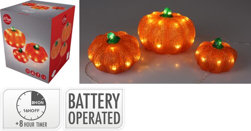 H&S Pompoenen Met Led Set3
