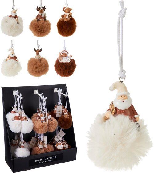 H&S POMPOM HANGDECO 10CM 6ASS D - afbeelding 1