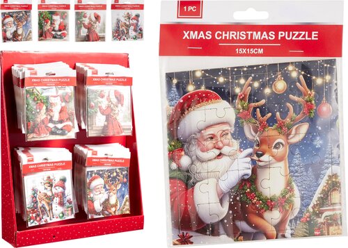 H&S PUZZEL KERST 15X15CM 4ASS - afbeelding 1