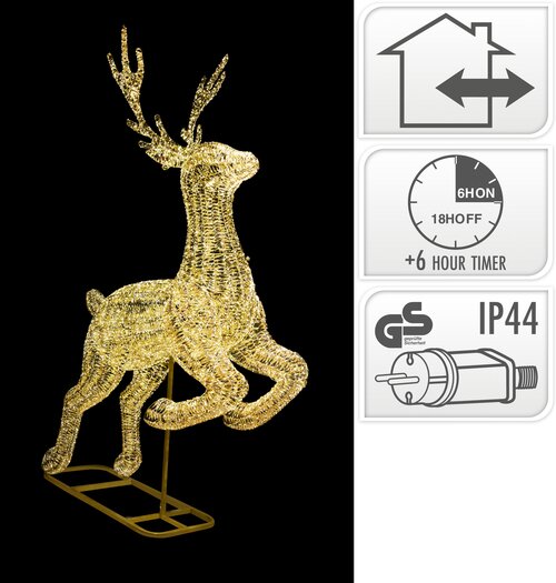 H&S RENDIER 337CM M LED GOUD - afbeelding 1