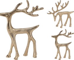 H&S RENDIER GOUD 2ASS 15X16CM - afbeelding 1