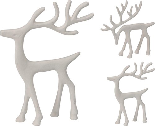 H&S RENDIER WIT 2ASS 15X16CM - afbeelding 1
