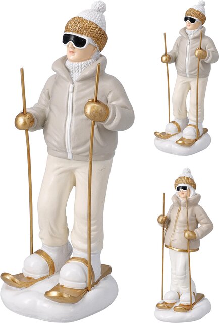 H&S SKIER FIGUUR 9X8X20CM 2ASS - afbeelding 1