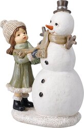 H&S SNEEUWMAN MET KIND 10X8X17CM - afbeelding 2