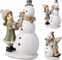 H&S SNEEUWMAN MET KIND 10X8X17CM - afbeelding 1