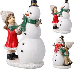 H&S SNEEUWMAN MET KIND 10X8X17CM - afbeelding 1