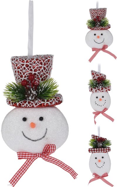 H&S Sneeuwmman Met Hoed Foam 8Cm