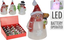 H&S Sneeuwpop Met Led 10Cm 4Ass